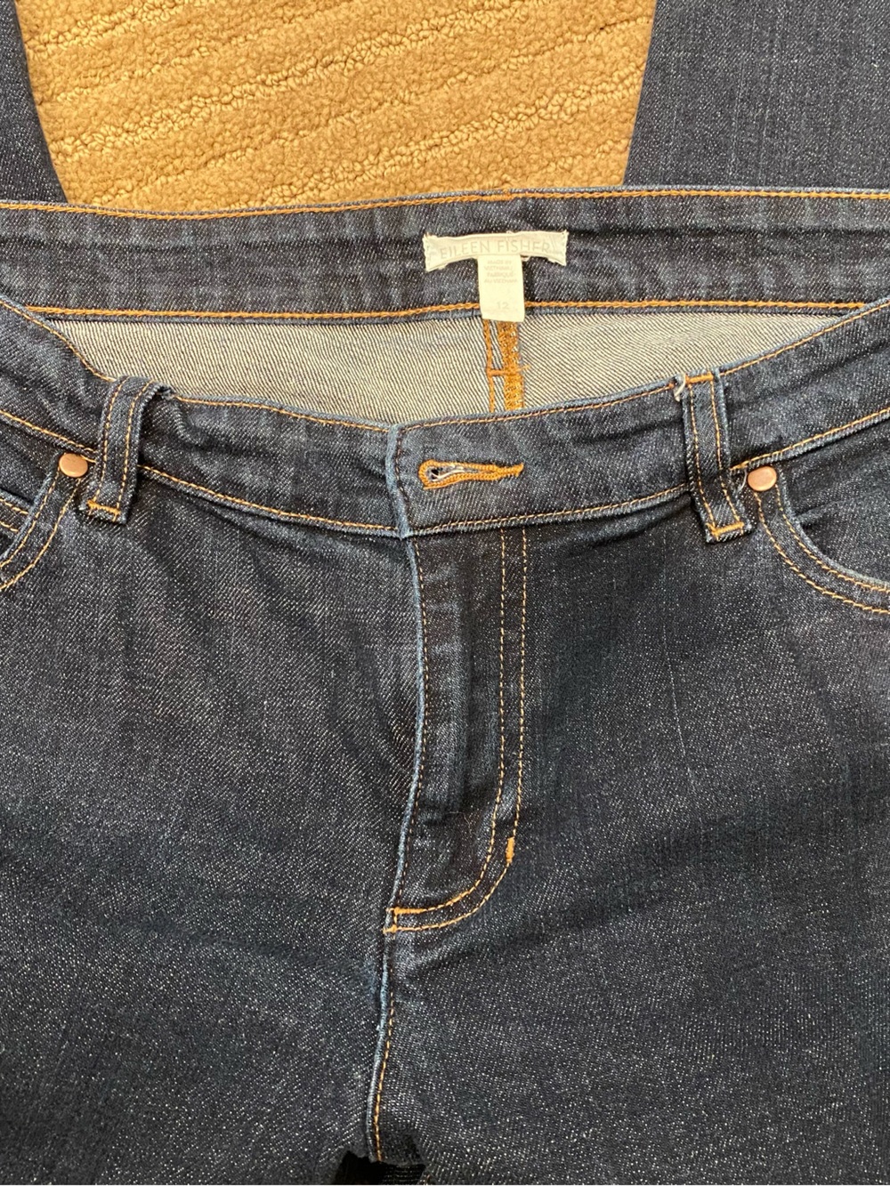 Eileen Fisher Women’s Dark Indigo Slim Straight Jeans